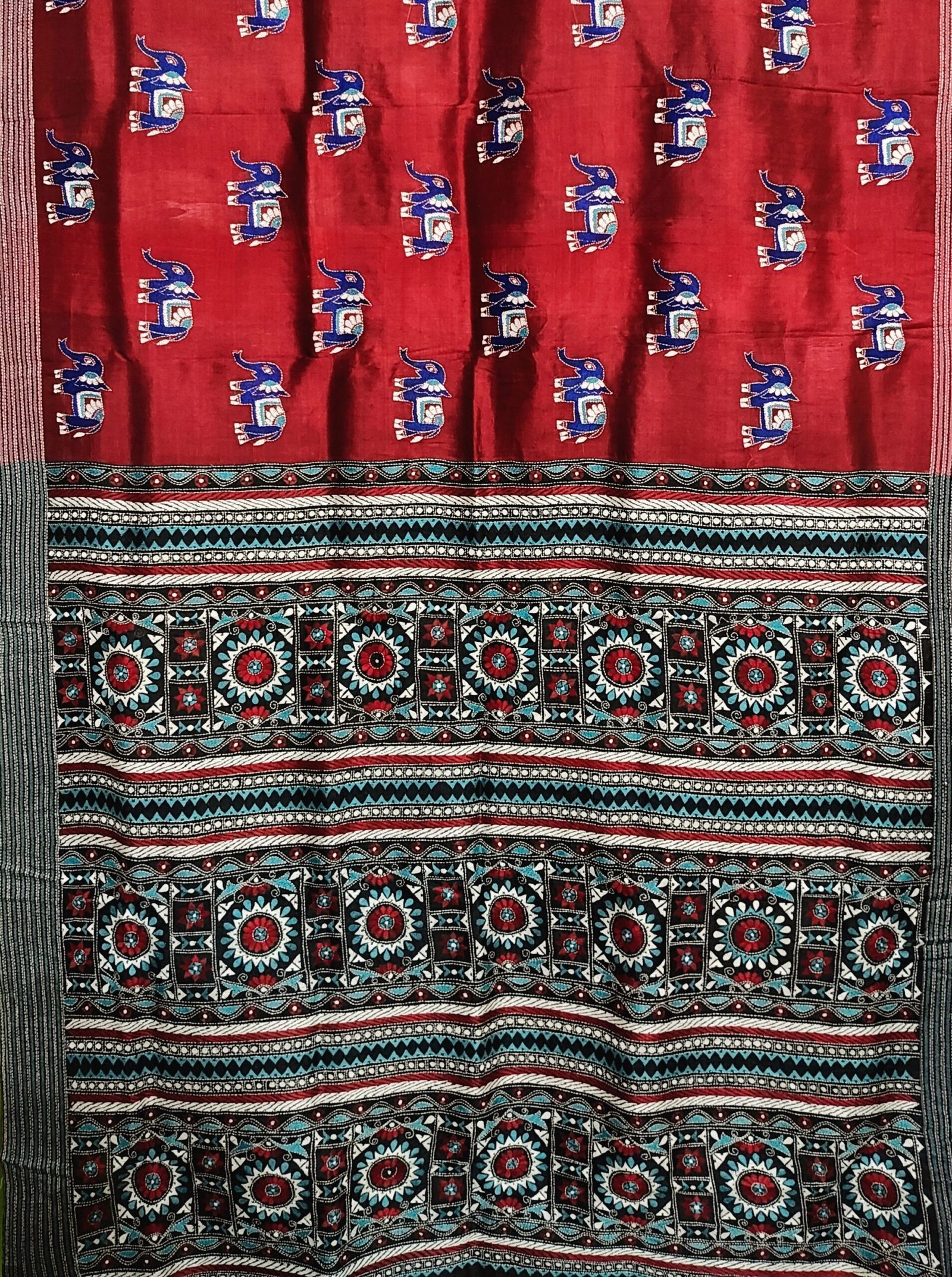 Authentic Kantha Stitch Elephant Butas