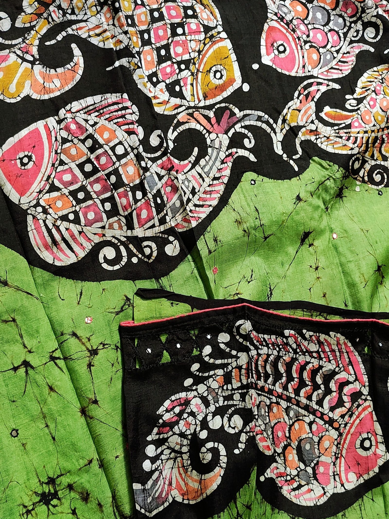 Authentic Fish Hand Batik Saree