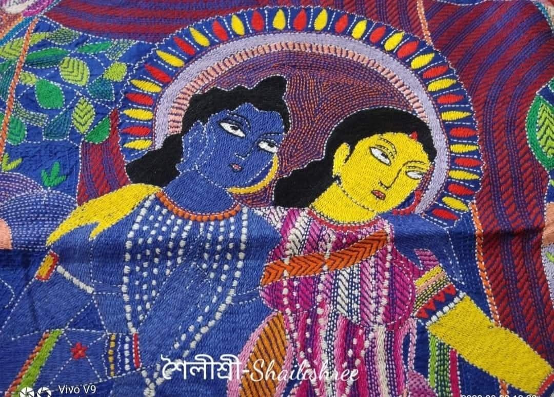 kantha_stitch_radha_krishna