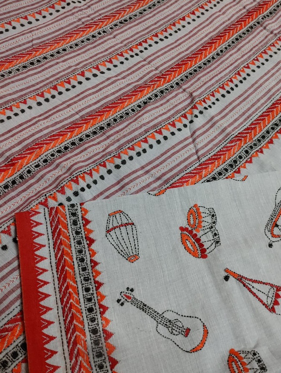 Authentic Kantha Stitch Dhanekhali Saree