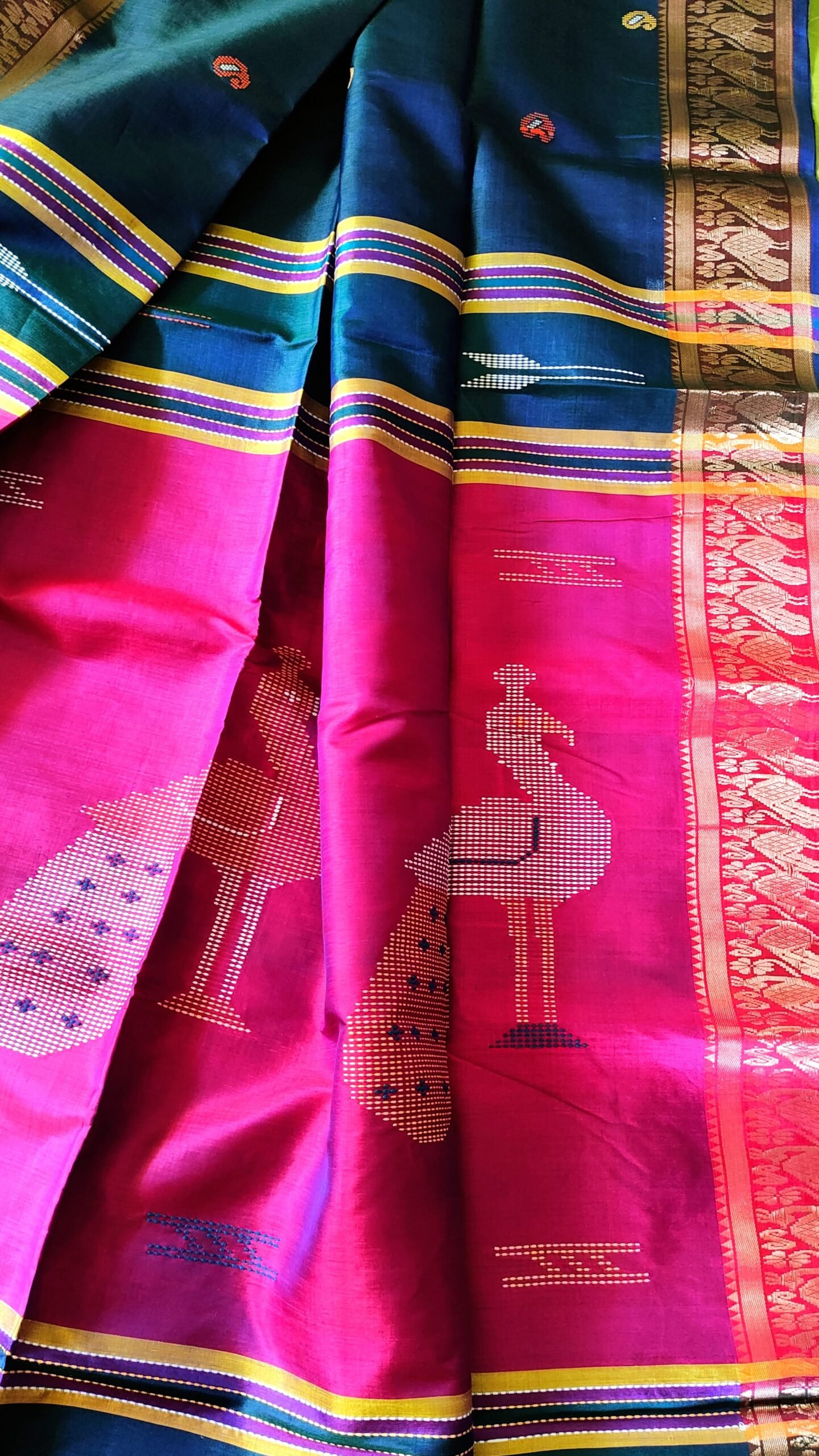 Authentic Kalakhetra Peacock Saree - Image 4