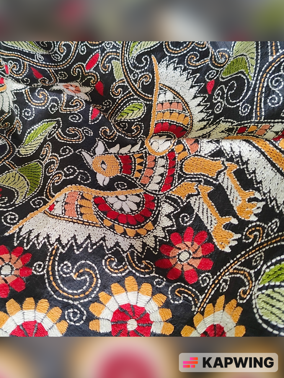 Authentic Kantha Stitch Garden Saree