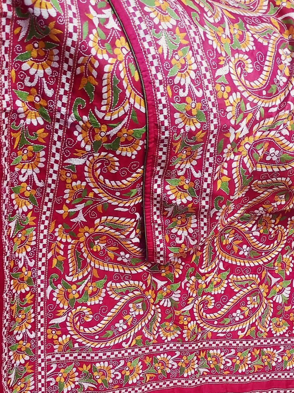 Authentic Kantha Paisley Jaal Saree