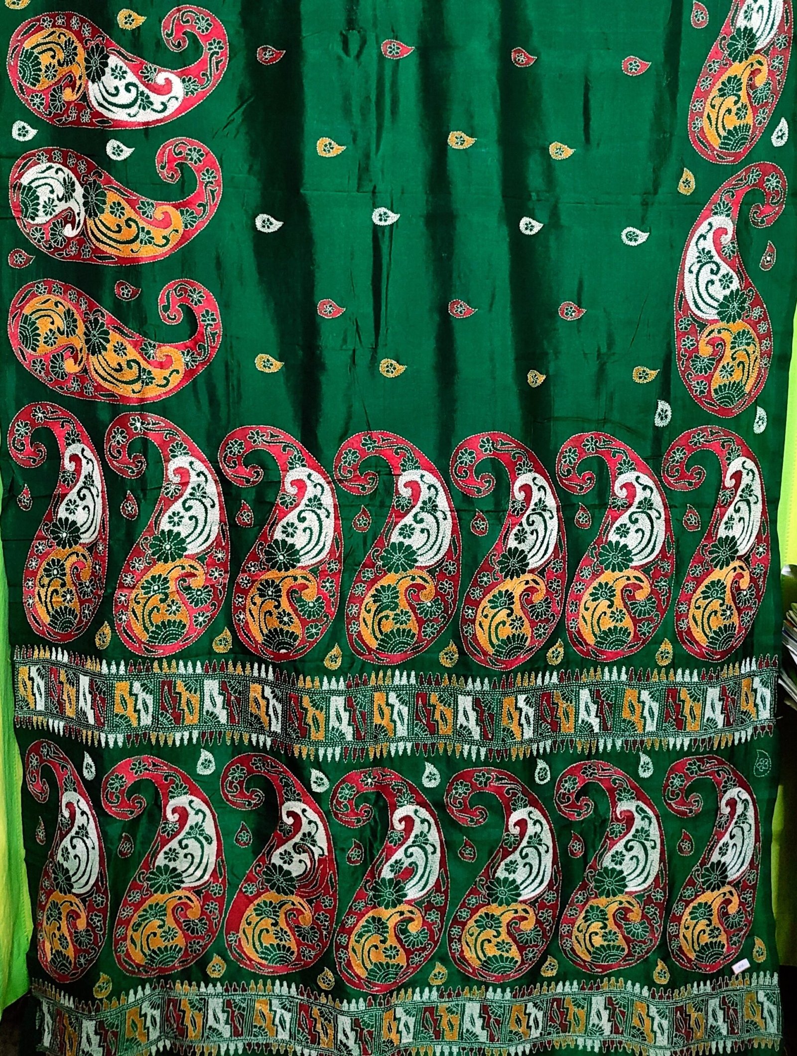 Authentic Kantha Meenakari Paisley Saree