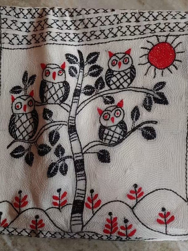 Authentic Kantha Gond Art Saree