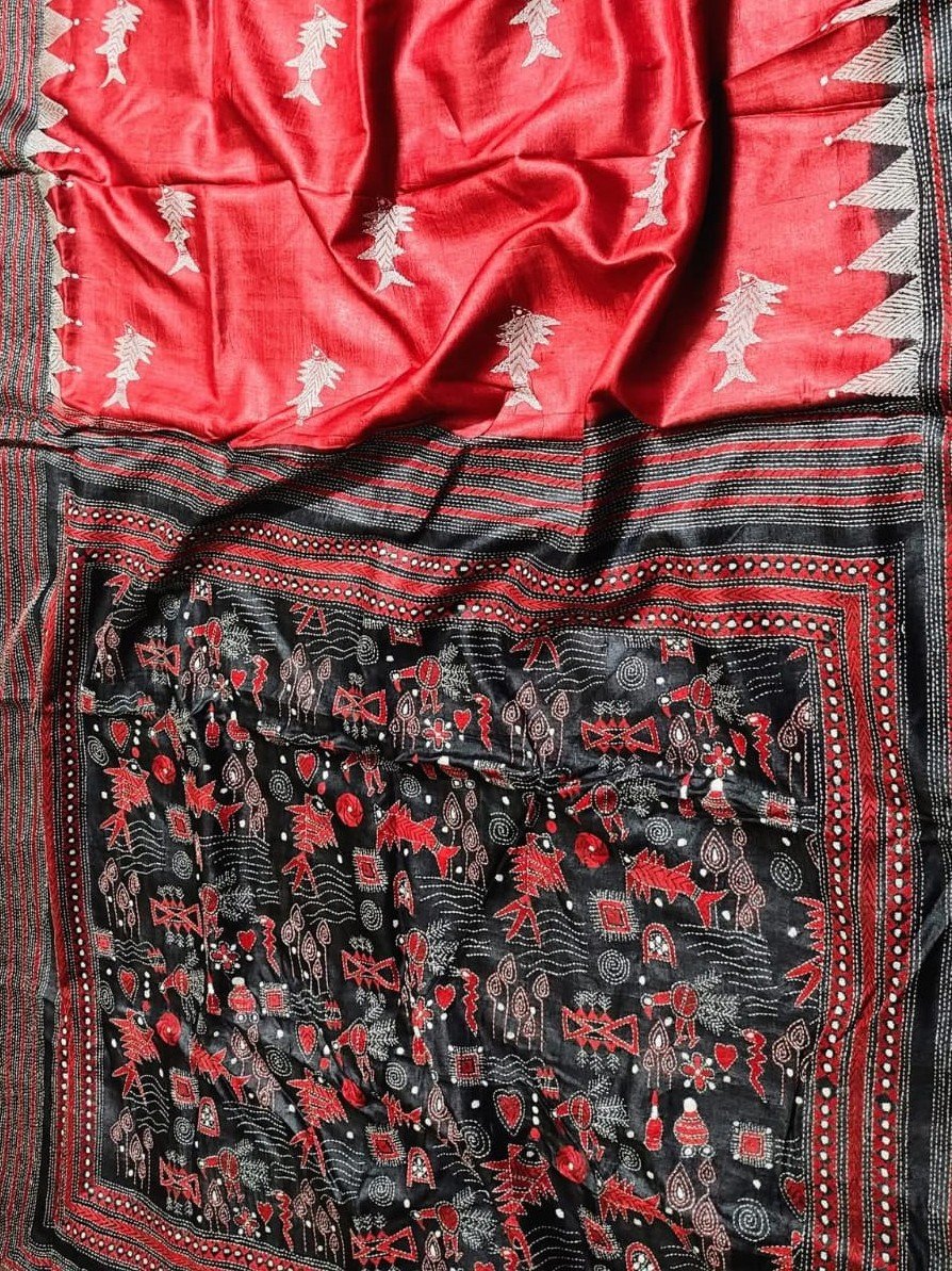 Authentic Folk-tales Kantha Saree