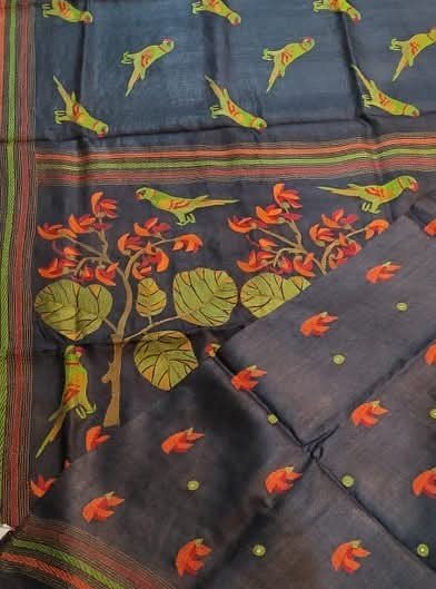 Authentic Kantha Stitch Palash Saree